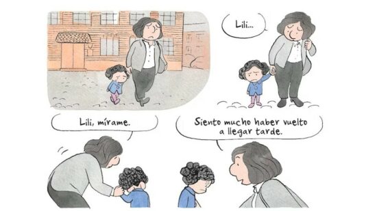 Ilustración de 'Amalia', la historia de una madre que muestra cómo se vive muy a menudo la maternidad hoy.